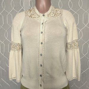Cynthia Cynthia Steffe beaded Crochet Cream Ivory  cardigan